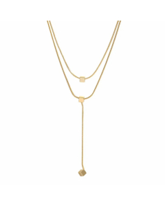 Casual Simple Style Square Solid Color Titanium Steel Plating 18K Gold Plated Layered Necklaces