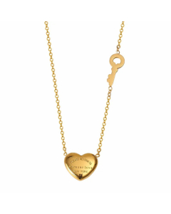 IG Style Simple Style Letter Heart Shape Key Titanium Steel Plating Hollow Out 18K Gold Plated Necklace