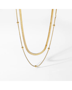 Casual Vintage Style Solid Color Titanium Steel Plating 18K Gold Plated Necklace