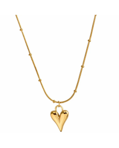 Casual Simple Style Heart Shape Titanium Steel Plating 18K Gold Plated Pendant Necklace