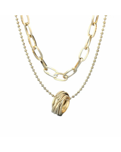 IG Style Geometric Titanium Steel Plating Layered Necklaces
