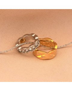 Simple Style Circle Titanium Steel Plating Inlay Rhinestones Necklace