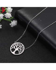 Casual Simple Style Tree Stainless Steel Hollow Out Long Necklace Necklace