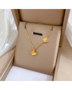 Gold Color Simple Style Butterfly Titanium Steel Plating Necklace