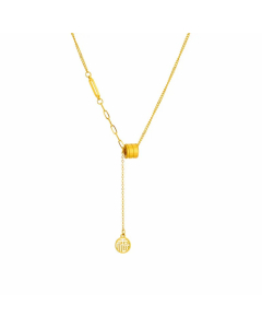 Simple Style Solid Color Titanium Steel Plating Gold Plated Pendant Necklace