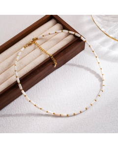 IG Style Vacation Star Heart Shape Stainless Steel Shell Beaded 18K Gold Plated Necklace