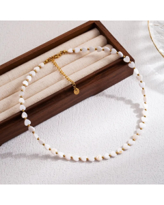 IG Style Vacation Star Heart Shape Stainless Steel Shell Beaded 18K Gold Plated Necklace