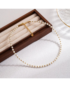IG Style Vacation Star Heart Shape Stainless Steel Shell Beaded 18K Gold Plated Necklace