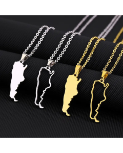 Casual Ethnic Style Map Titanium Steel Plating Hollow Out 18K Gold Plated Pendant Necklace Long Necklace_colorza_4