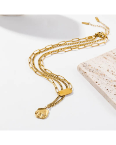 IG Style Modern Style Geometric Titanium Steel Plating Layered Necklaces