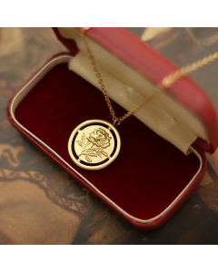 Romantic Rose Stainless Steel Plating 18K Gold Plated Pendant Necklace
