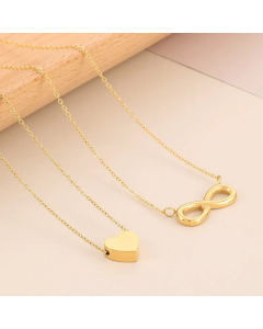 Simple Style Infinity Heart Shape Stainless Steel Titanium Steel Plating 18K Gold Plated Pendant Necklace_colorza_6