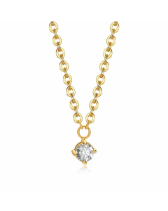 Lady Water Droplets Heart Stainless Steel Plating Inlay Zircon Pendant Necklace