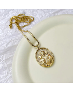 Ethnic Style Portrait Stainless Steel Titanium Steel Plating Pendant Necklace