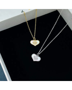 Lady Heart Shape Stainless Steel Plating Pendant Necklace