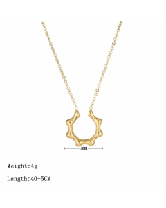 Gold Color Geometric Titanium Steel Plating Pendant Necklace