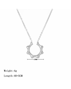 Steel Color Geometric Titanium Steel Plating Pendant Necklace
