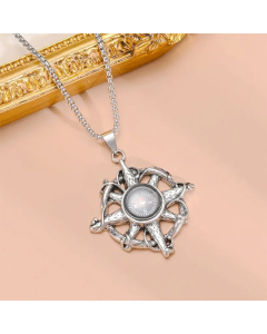 Hip-Hop Retro Cross Spider Titanium Steel Inlay Zircon Pendant Necklace