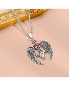 Hip-Hop Retro Cross Spider Titanium Steel Inlay Zircon Pendant Necklace