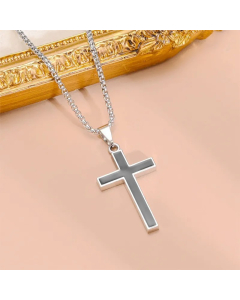 Hip-Hop Retro Cross Spider Titanium Steel Inlay Zircon Pendant Necklace