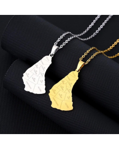 Casual Modern Style Map Letter Stainless Steel Plating 18K Gold Plated Pendant Necklace Long Necklace_colorza_4