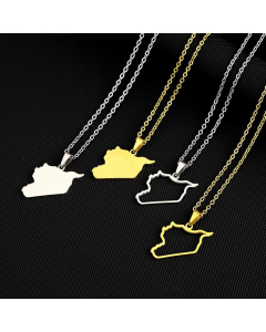 Ethnic Style Simple Style Map Titanium Steel Plating Hollow Out 18K Gold Plated Pendant Necklace Long Necklace_colorza_4