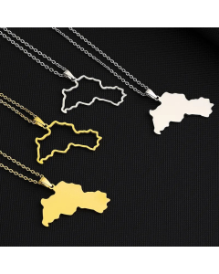 Casual Ethnic Style Map Titanium Steel Plating Hollow Out 18K Gold Plated Pendant Necklace Long Necklace_colorza_4