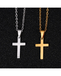 Modern Style Simple Style Cross Stainless Steel Plating Pendant Necklace Long Necklace_colorza_4