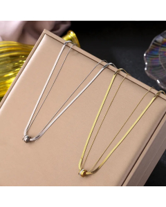 IG Style Simple Style Round Titanium Steel Plating Inlay Zircon Necklace_colorza_4