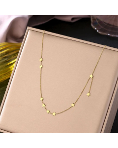 Simple Style Star Titanium Steel Plating 18K Gold Plated Pendant Necklace