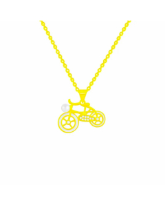Cute Novelty Bicycle Titanium Steel Plating Inlay Artificial Pearls Zircon Gold Plated Pendant Necklace