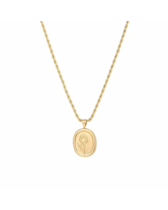 Simple Style Commute Oval Rose Titanium Steel Plating 18K Gold Plated Necklace