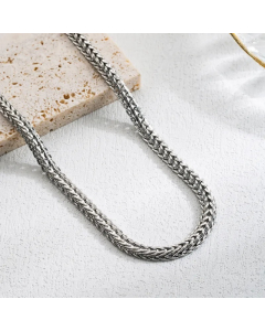 Free Style Casual Plain Stainless Steel Silver and 18K Gold Plated Necklace-Steel Color-02