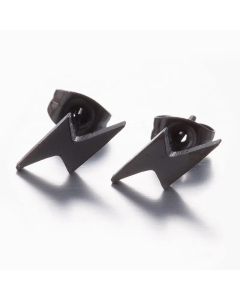 Women Fashion Lightning Stainless Steel No Inlaid Ear Studs Stainless Steel Earrings