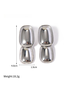 Fashion Temperament Niche Rectangular Pendant Stainless Steel Earrings 