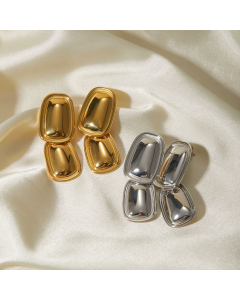Wholesale Stainless Steel Earrings 2024 New Fashion Temperament Niche Rectangular Pendant Earrings