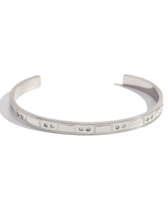 Wholesale Stainless Steel Bangles Ocean Pattern Geometric Bracelet -Steel Color-06
