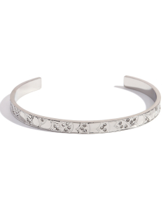 Wholesale Stainless Steel Bangles Ocean Pattern Geometric Bracelet -Steel Color-08