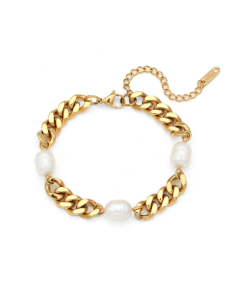Colorza Jewelry Minimalism Popular Pearl Accessories Set Light Luxury Titanium Steel Necklace Bracelet For Women