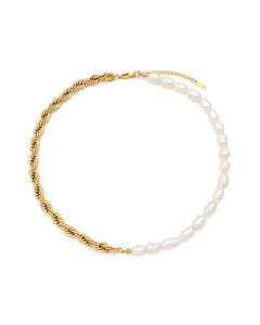 Colorza Jewelry Minimalism Popular Pearl Accessories Set Light Luxury Titanium Steel Necklace Bracelet For Women