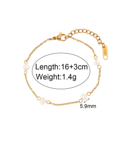 Colorza Jewelry Minimalism Popular Pearl Accessories Set Light Luxury Titanium Steel Necklace Bracelet For Women