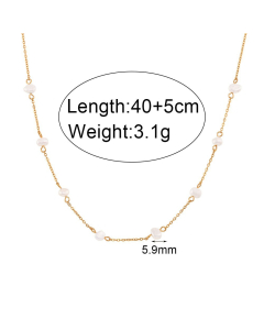 Colorza Jewelry Minimalism Popular Pearl Accessories Set Light Luxury Titanium Steel Necklace Bracelet For Women