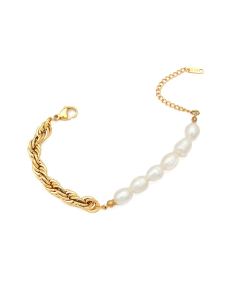 Colorza Jewelry Minimalism Popular Pearl Accessories Set Light Luxury Titanium Steel Necklace Bracelet For Women