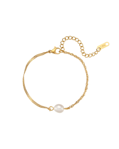 Colorza Jewelry Minimalism Popular Pearl Accessories Set Light Luxury Titanium Steel Necklace Bracelet For Women