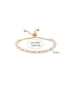 Colorza Jewelry Minimalism Popular Pearl Accessories Set Light Luxury Titanium Steel Necklace Bracelet For Women
