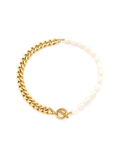 Colorza Jewelry Minimalism Popular Pearl Accessories Set Light Luxury Titanium Steel Necklace Bracelet For Women