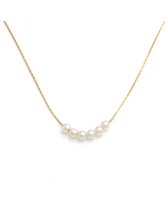 French Simple Style Elegant Pearl Clavicle Chain Stainless Steel Necklace