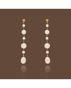 Wholesale Stainless Steel Earrings Hand-made Pearl Tassel Earrings
