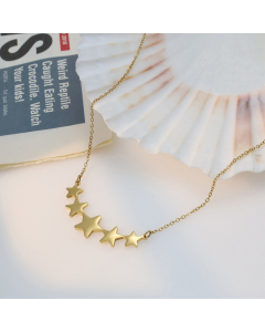 Wholesale Stainless Steel Necklace Fashion Simple Style Pentagram Pendant Necklace For Women