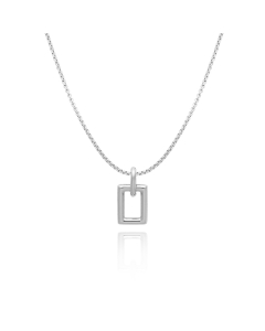 French Style Photo Frame Box Sweater Chain Long Stainless Steel Necklace